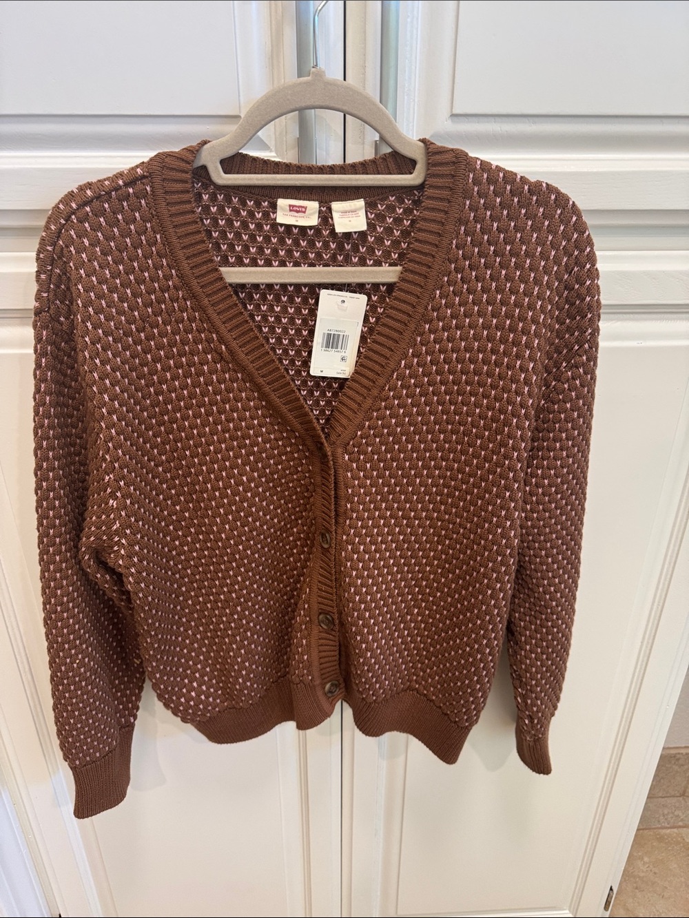 Levi's Brown V-Neck Button Cardigan Sweater